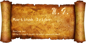 Martinak Izidor névjegykártya